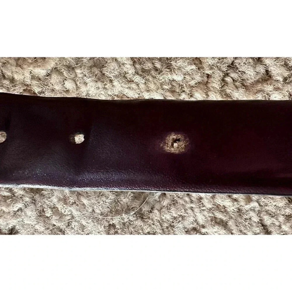 Jos A Bank Mens Brown Fine Italian Leather Belt Solid Brass Buckle Sz 42 1-1/8”W - Picture 5 of 6